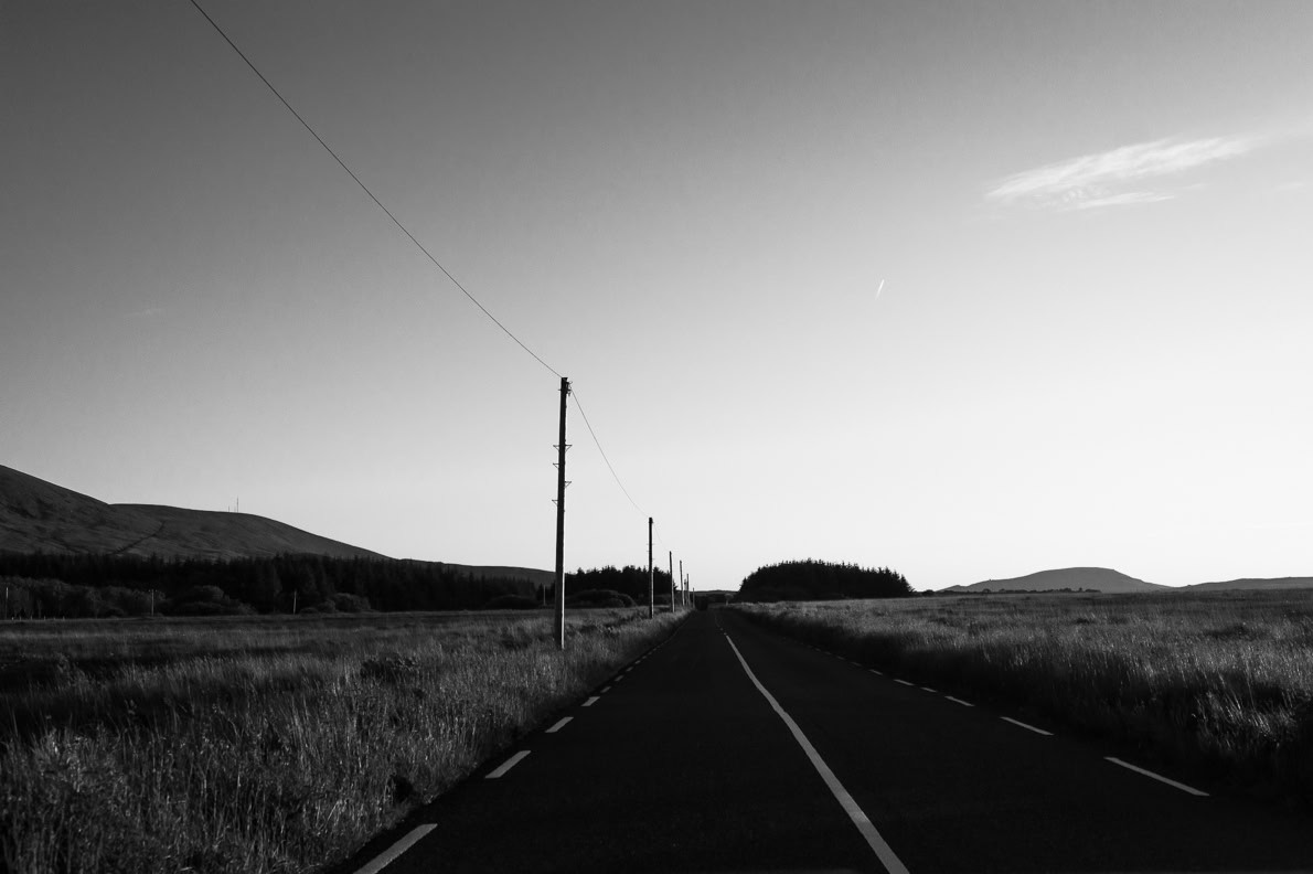 oretail photography, olivier retail, noir et blanc, black and white, paysage, landscape, ireland, irlande, kerry, route, road