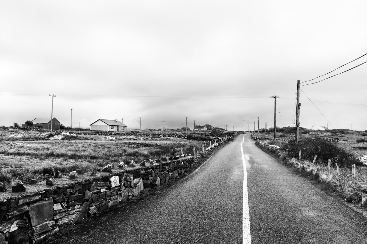 oretail photography, olivier retail, noir et blanc, black and white, paysage, landscape, route, road, ireland, irlande, connemara