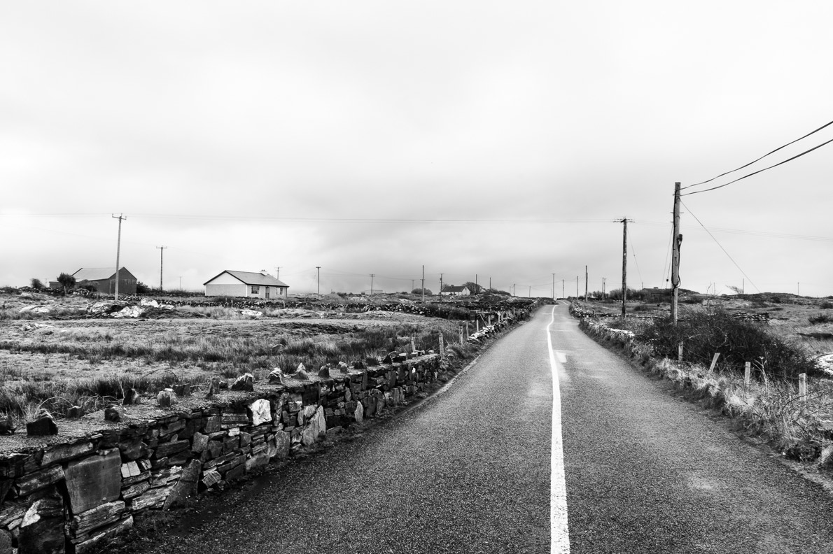 oretail photography, olivier retail, noir et blanc, black and white, paysage, landscape, route, road, ireland, irlande, connemara
